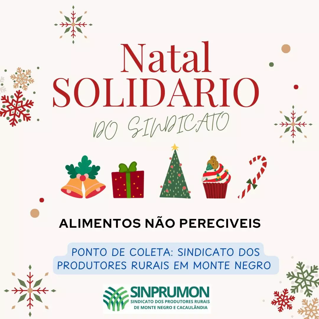 Campanha de Natal do SINPRUMON: Doe Alimentos, Doe Esperança!